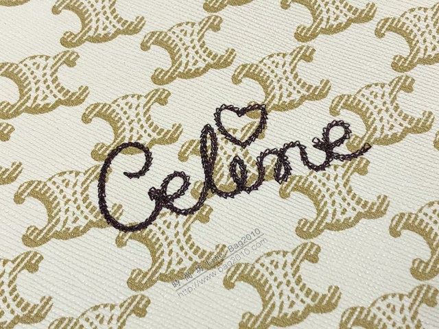 Celine專櫃2022春夏新色MiNi號豎款手袋 賽琳CABAS TRIOMPHE帆布迷你手提托特包 sldj2361